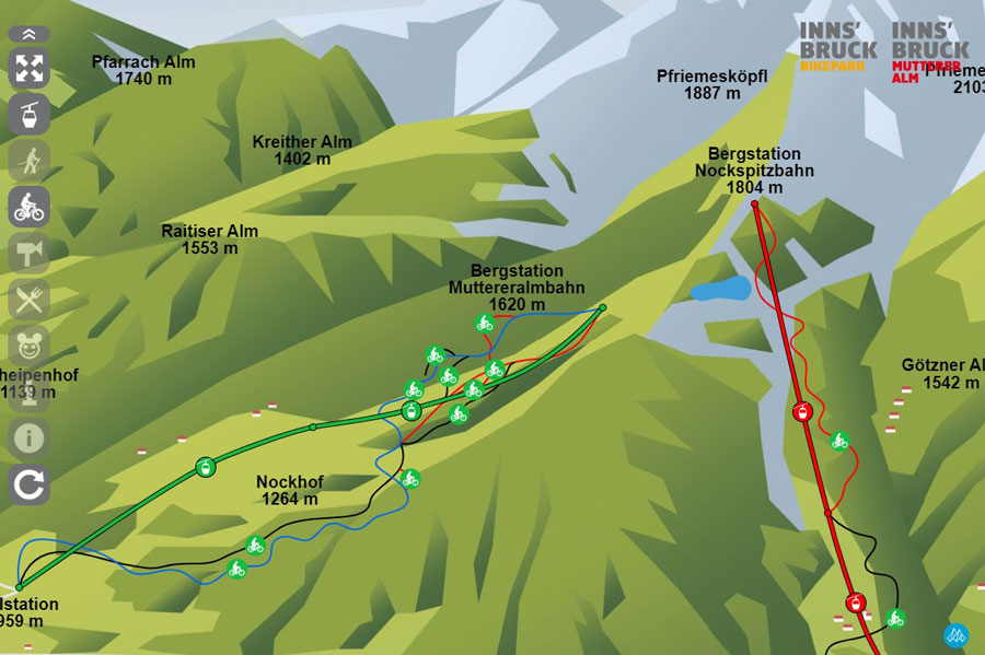 Karte von Innsbruck Bikepark