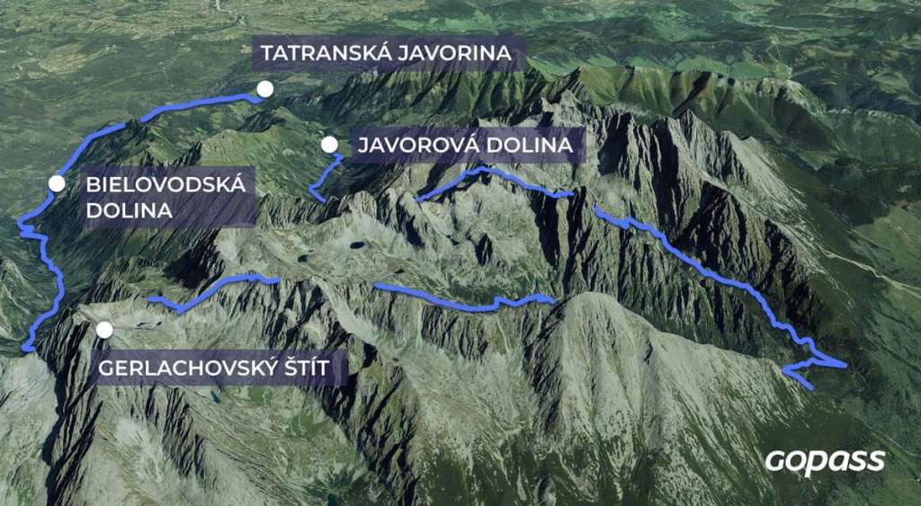 Map of the challenging hiking loop