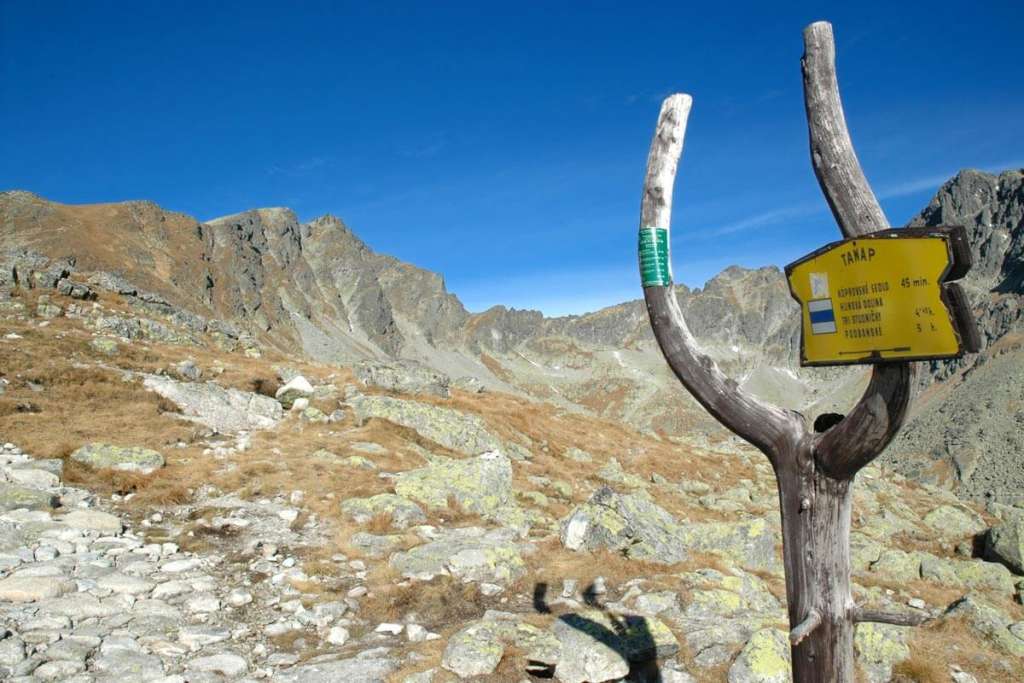 Štrbské pleso (tarn) signpost