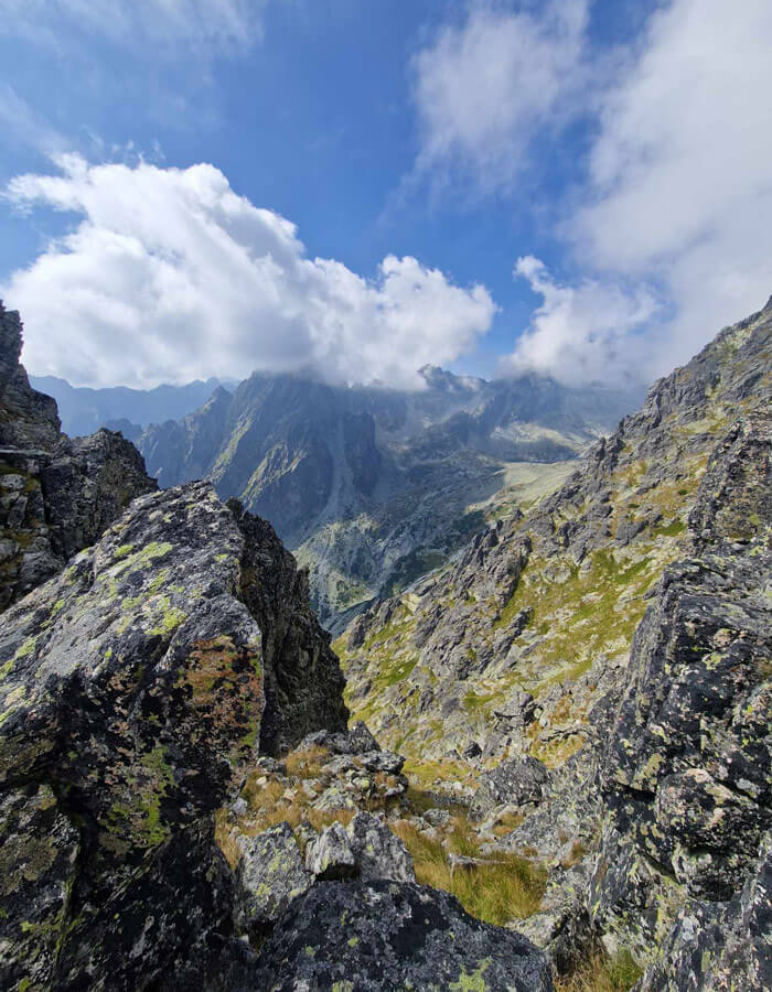 View from Lomnické sedlo (saddle)