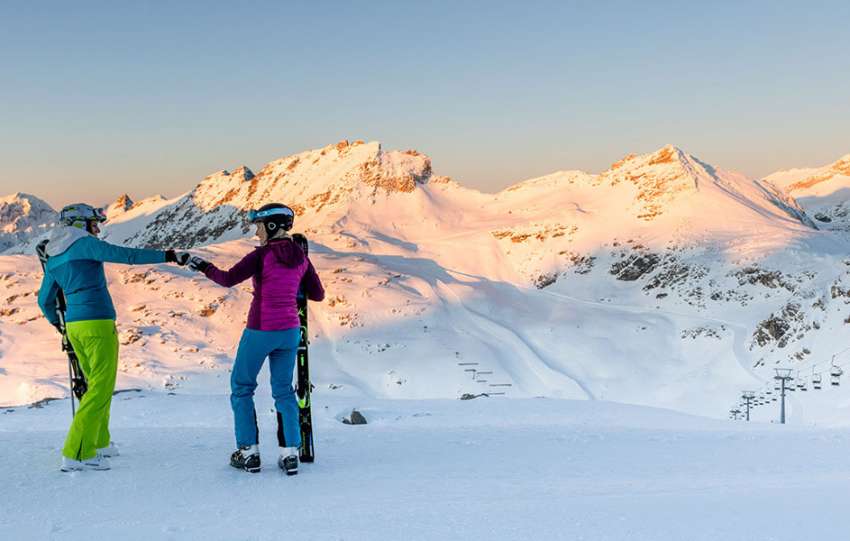 Lyžiarky v stredisku Molltaler Gletscher