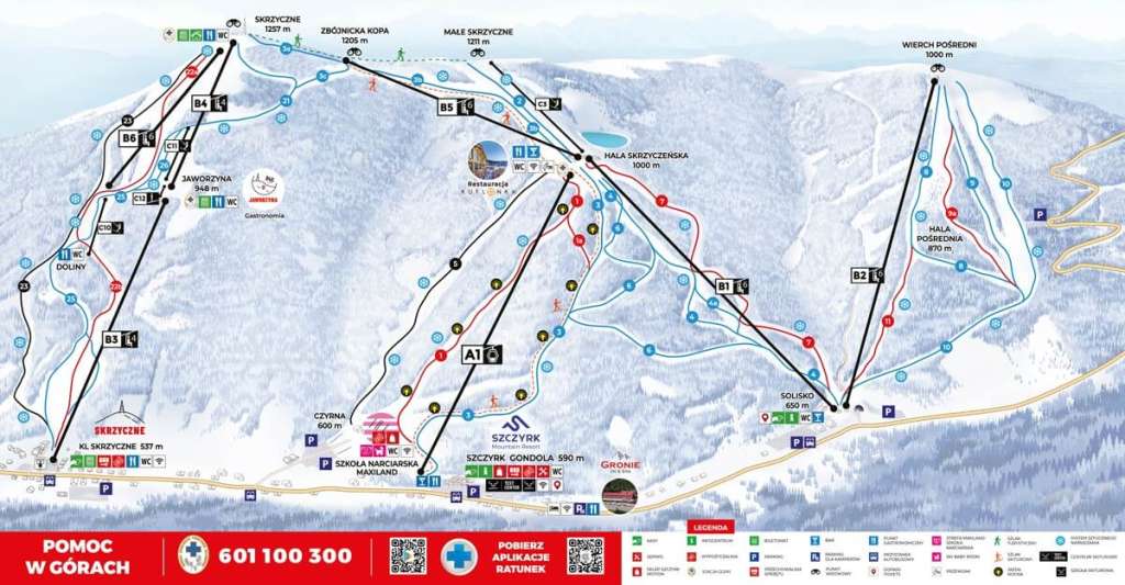 Szczyrk mountain resort map