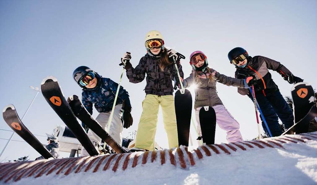 Children skiing in the Ještěd Ski Resort