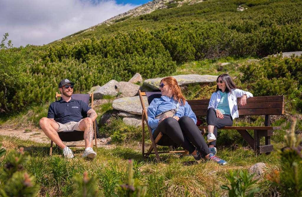 Relaxation of tourists at Solisko